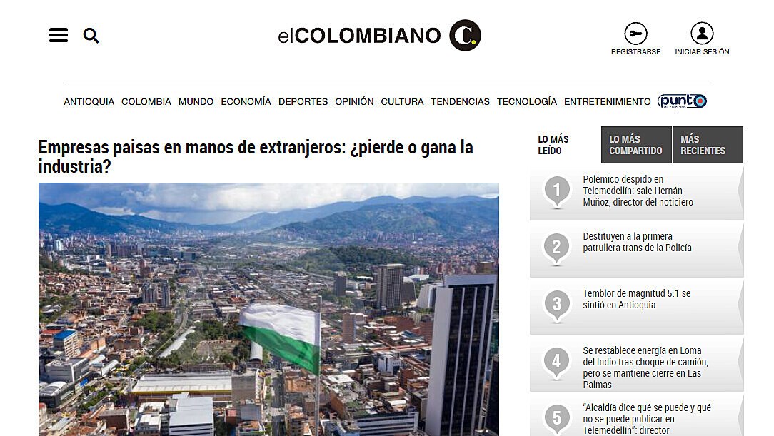 Empresas paisas en manos de extranjeros: pierde o gana la industria?